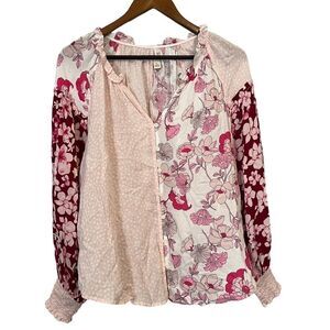 Women's Cato Pink & White Floral Long Sleeve Top